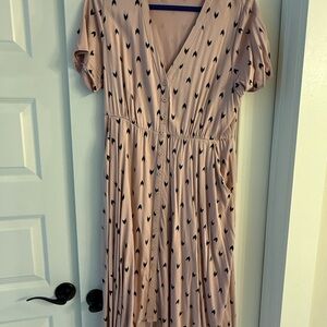 Torrid Blush Heart Print Midi Dress